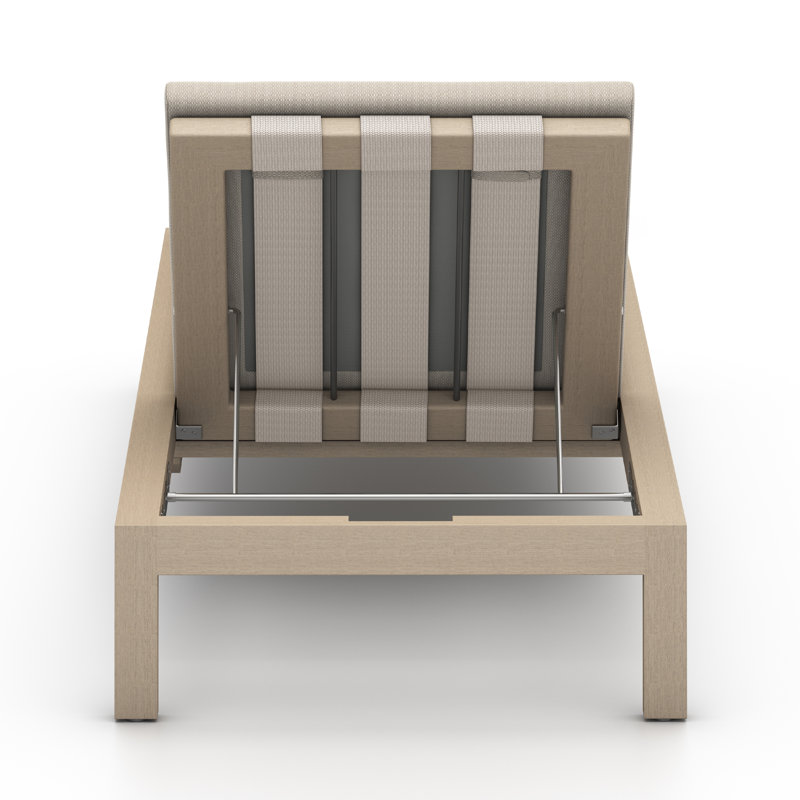 Sonoma Outdoor Teak Chaise Lounge, Faye Sand, Washed Brown