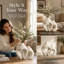 White Ceramic Flower Vases Table Decor Heart Shaped Vase Set of 2
