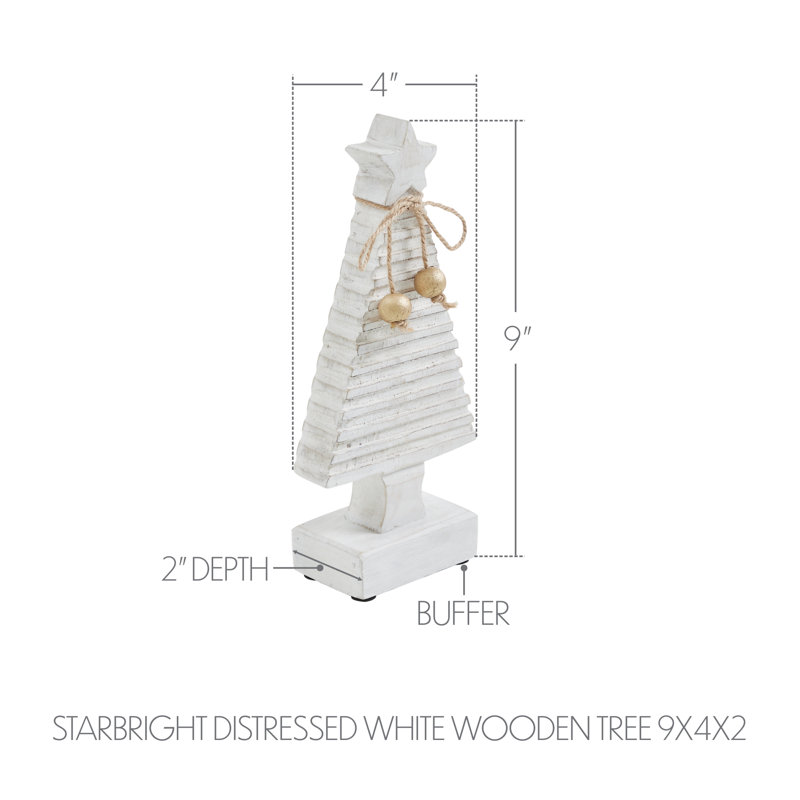 Arbre en bois blanc vieilli Starbright, H 9 po x l 4 po x P 2 po