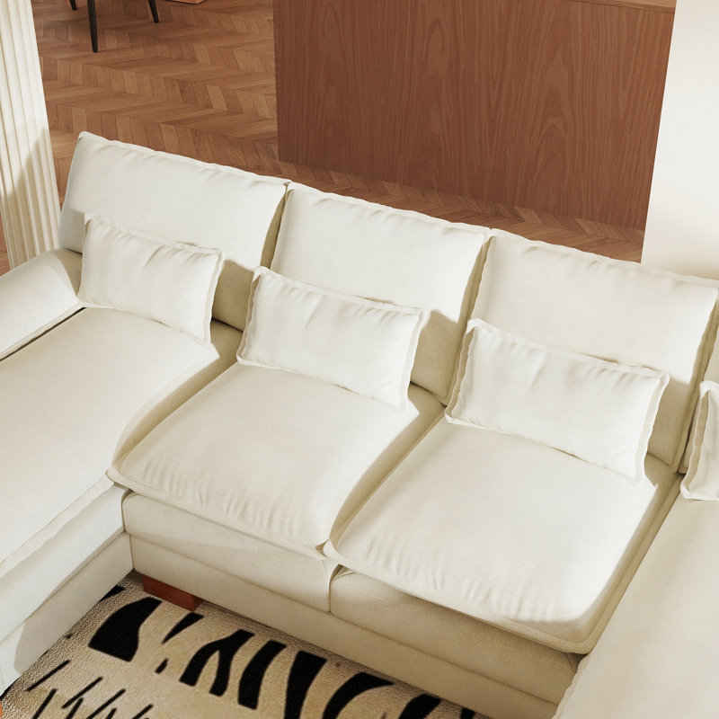 Canapé modulaire en chenille 112 po, Chenille beige