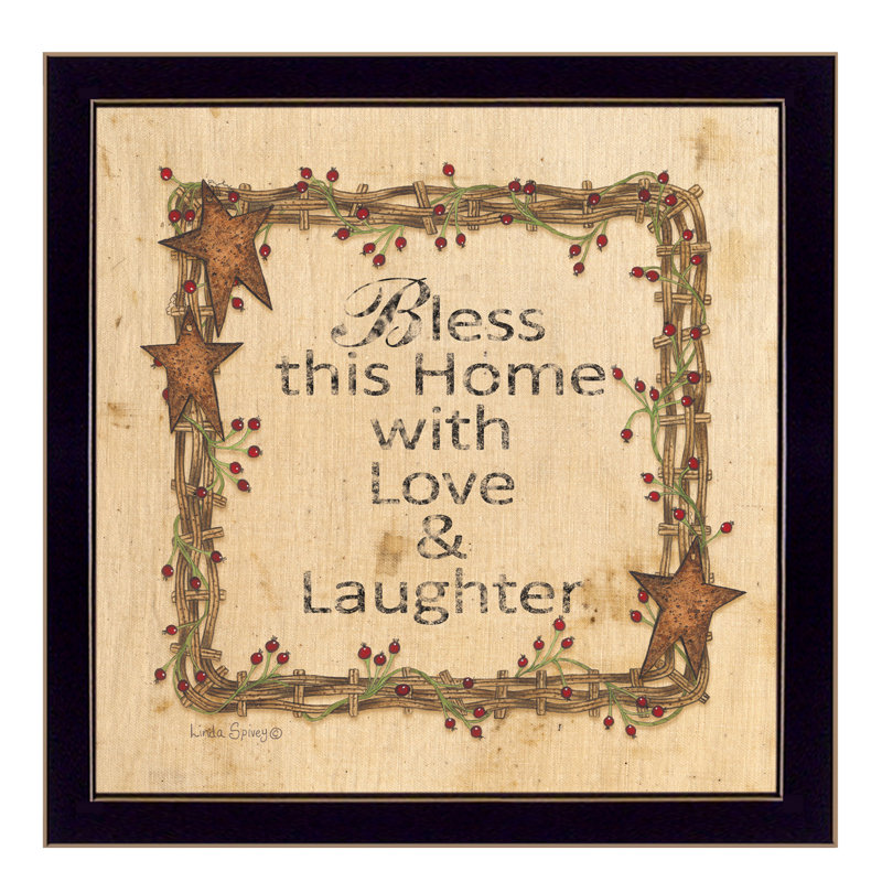 Bless this Home Framed Wall Art for Living Room, Home Wall Decor Print by Linda Spivey