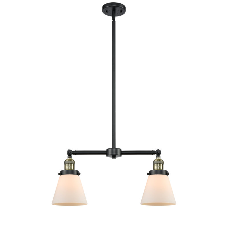 Stonecipher 2 - Light Kitchen Island Pendant, Black Antique Brass, 6 Watt Vinage LED Bulb, Clear