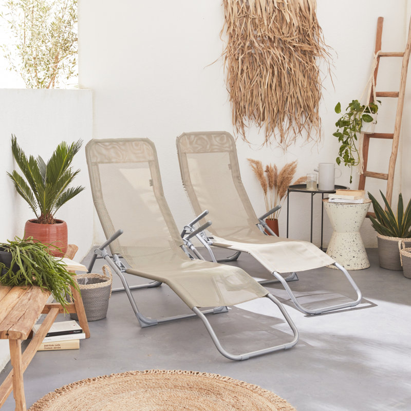 Amke Long Reclining Sun Lounger, Brown