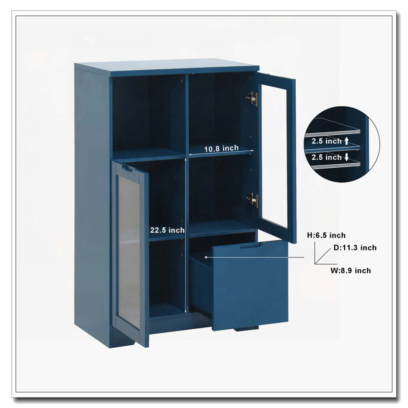 Arched Storage Cabinet, Blue