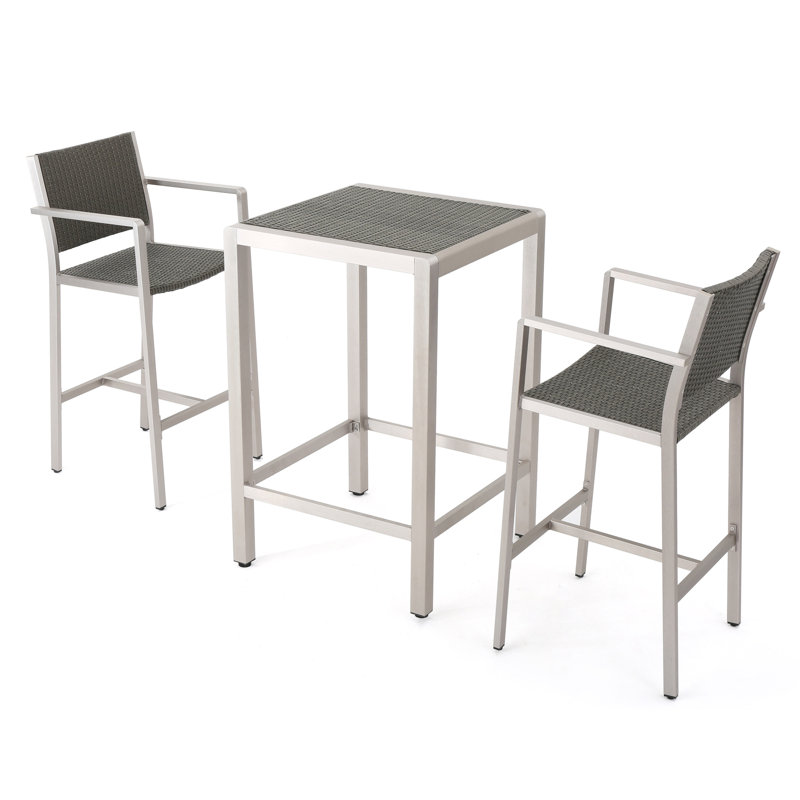 Royalston 2 - Person Wicker Patio Dining Set with Square Table