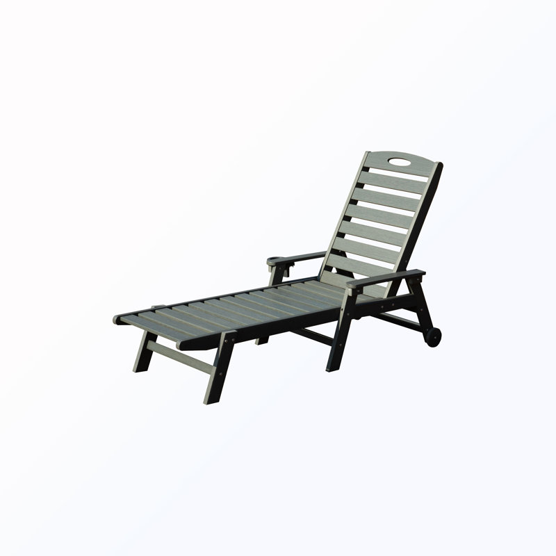 Chaise longue de patio avec dossier inclinable, Gris