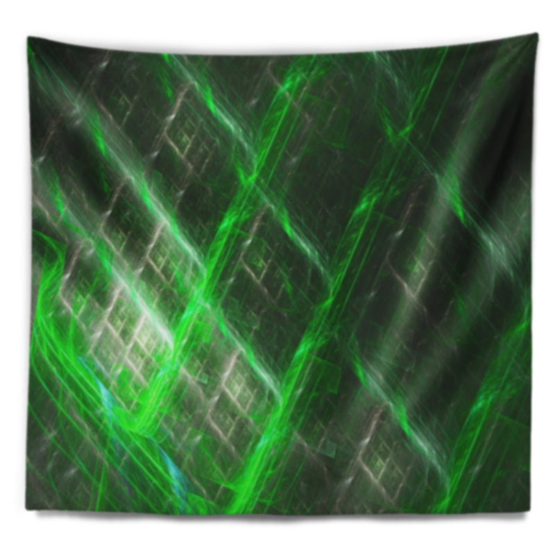Tapisserie verte verte en métal, H 50 po x l 60 po