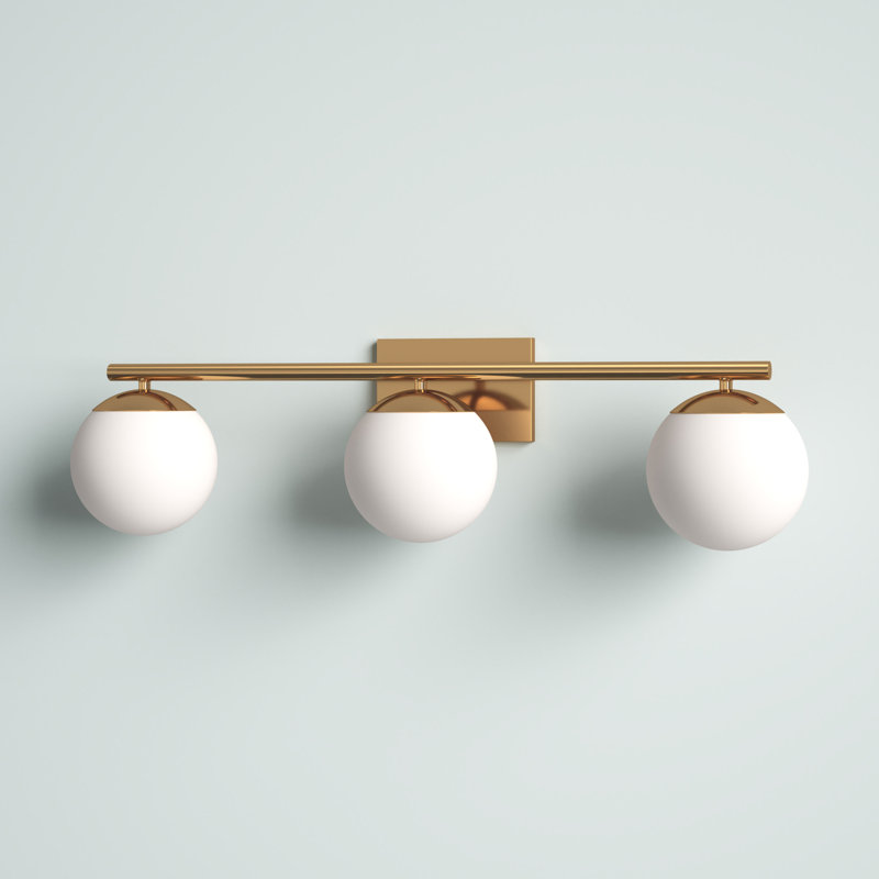 Barre d'éclairage de salle de bain dorée à intensité variable 3 lumières Bradwell
