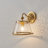 Vintage Wall Sconce with Clear Hammered Glass Shade