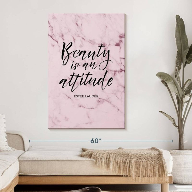 La beauté est une citation d'attitude, H 48 po x l 32 po x P 1,25 po
