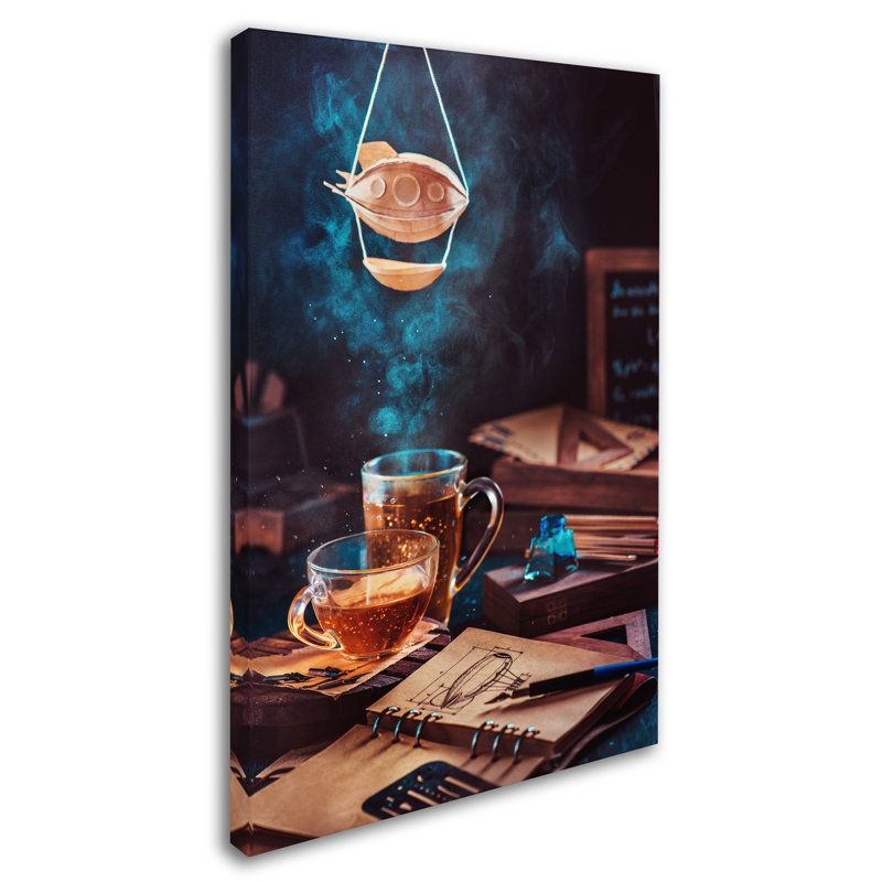 «Steampunk Tea with a Blimp», reproduction de photo sur toile tendue, H 32 po x l 22 po