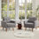 Chaise d'appoint rembourrée en lin 28 pièces Mid-Century 28,7 po