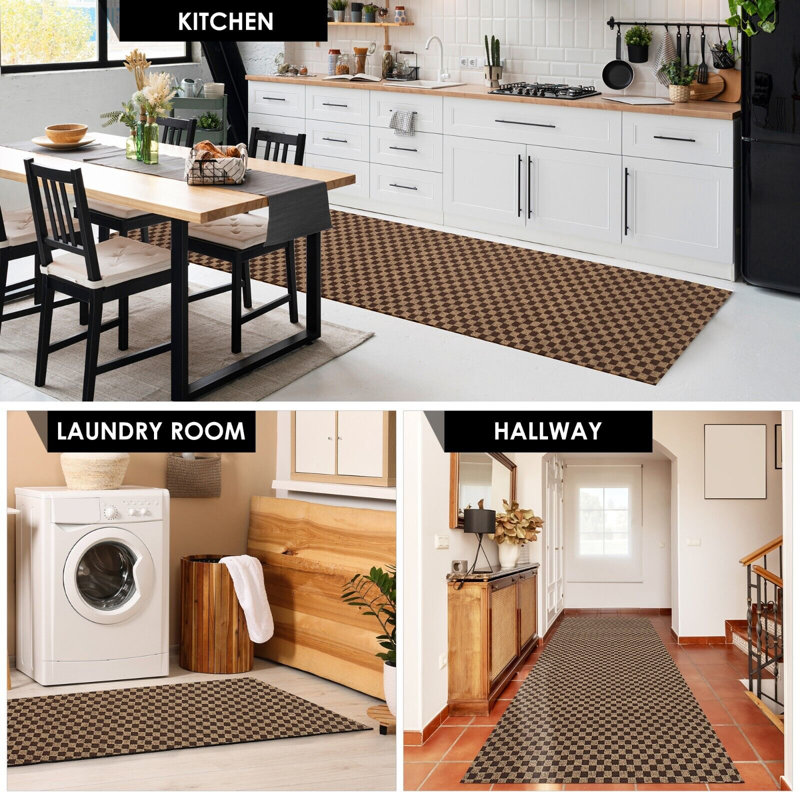 Malesia Checkered Rug, Runner 2' x 6'