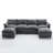 Modular Sofa,U Shaped Cloud Couch Comfy Set , 2 Armrest Pillows,Convertible Sectional  Couch, Living Room,Apartment, Chenille(2 Movable Ottoman)-884046331