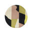 Round Waves Abstract Flatweave Cotton Area Rug in Yellow/Pink-779076080