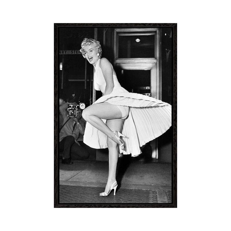 Marilyn Monroe (1926-1962) - Print on Canvas, 66.04 cm H x 45.72 cm W, Black Framed Canvas