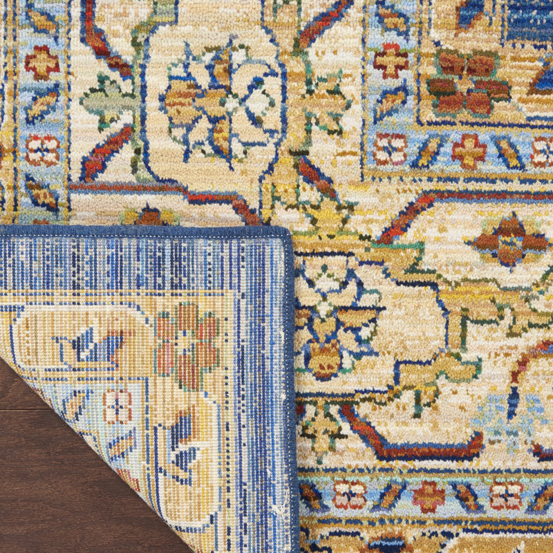 Tapis bleu Nakisha Oushak, Rectangle 9 pi 6 po x 12 pi 8 po
