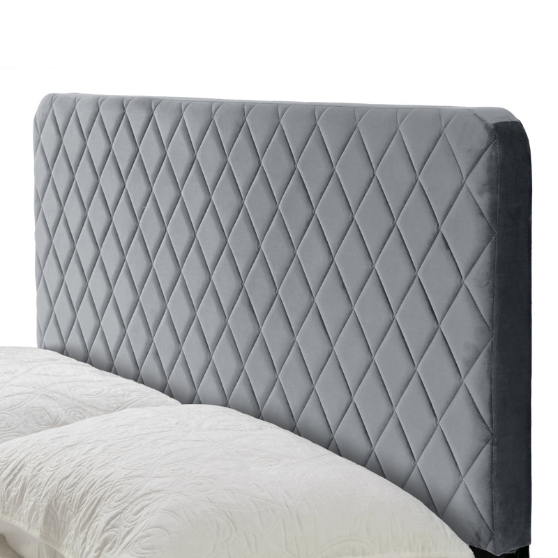 Darcy-May Upholstered Standard Bed, Silver Gray