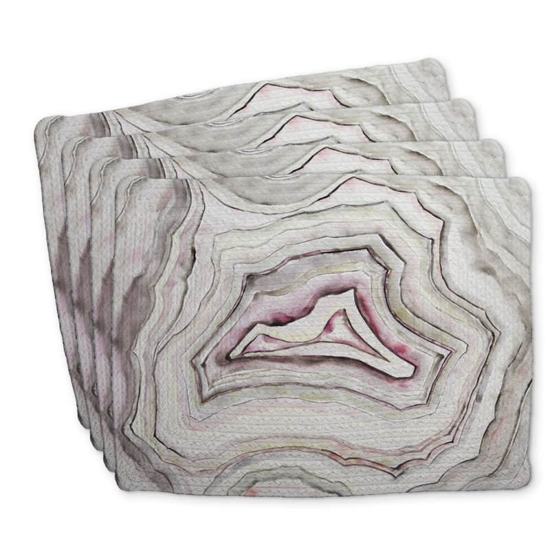 Ensemble de 4 napperons en polyester tressé - Geode Home Decor