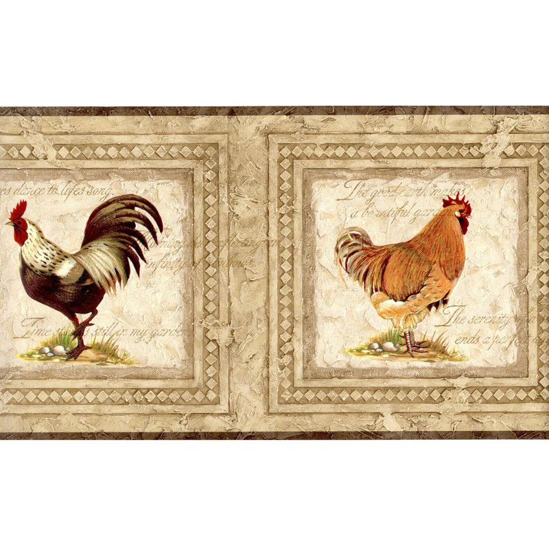 Country Farmhouse Chicken Rooster Wallpaper Border
