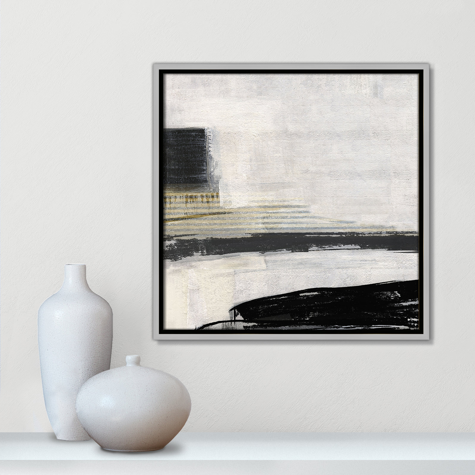 La Bande I Print by Sally Swatland, Silver, 17.5" H x 17.5" W