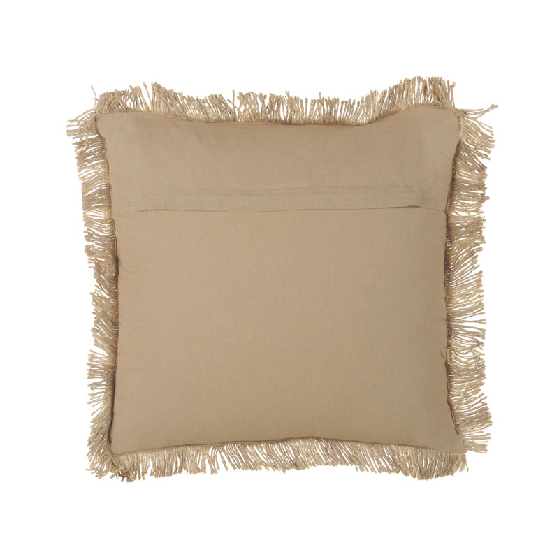 CIRSIUM Striped Beige Square Throw Cushion