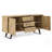 Lowry 60"W Solid Acacia Wood Modern Industrial 3-Door Sideboard Buffet with Adjustable Shelves and Metal Base-900383894