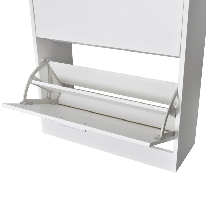 12 Pair Flip Down Shoe Storage, White