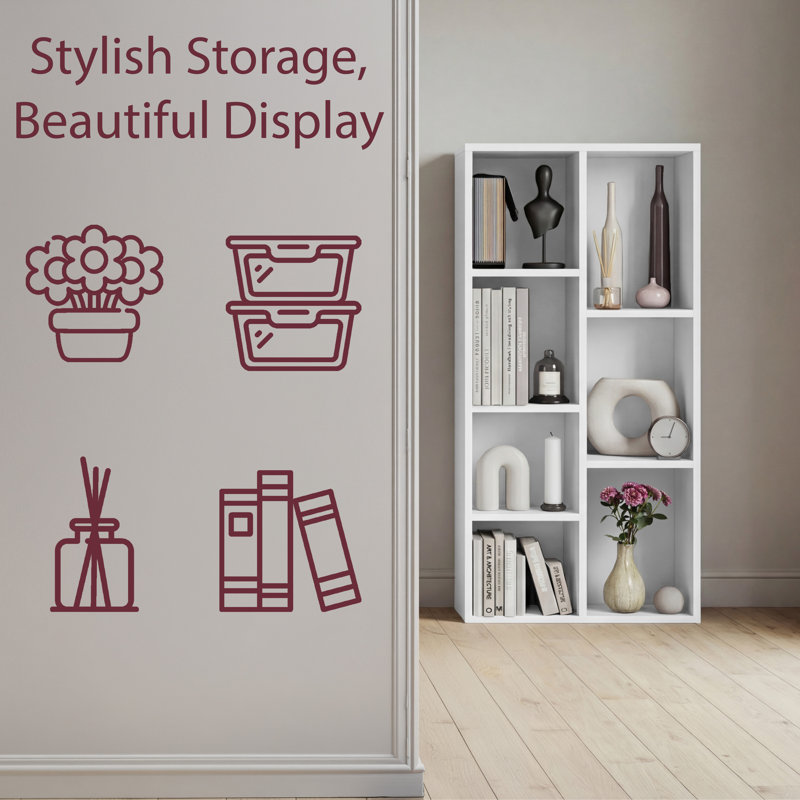Cube Storage Unit With Open Shelving Modern Multi-Purpose Storage Organiser for Living Room Bedroom & Office, White