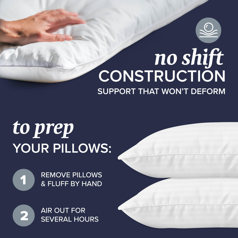 Luxury White Down Alternative Memory Foam Bed Pillows Set