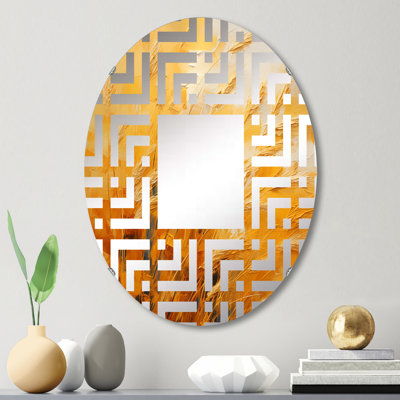 Miroir décoratif Sunset Meadow Golden Landscape I - Maze - MIR115749-Ovale