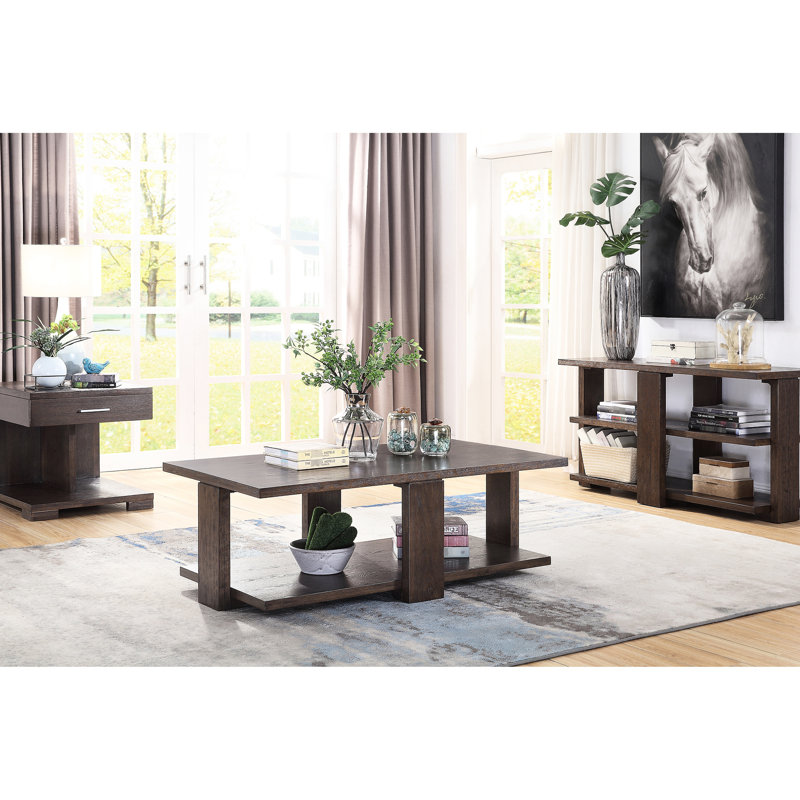 Table en bois de noyer à 2 tablettes pour grenier, fabriquée en bois de peuplier
