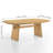 7-Piece Dining Table Set, Seats 6, 82.7" Superellipse Oak Table & 6 Tall-Back Grey Upholstered Dining Chairs