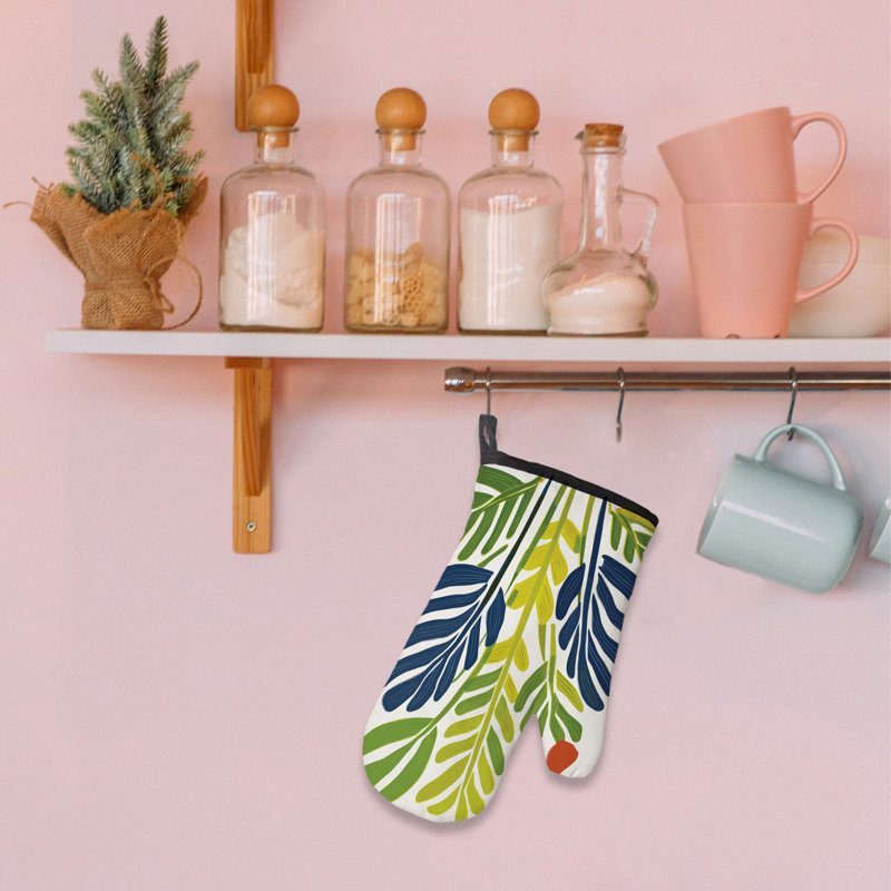 Flora Waves Oven Mitt Cotton Twill