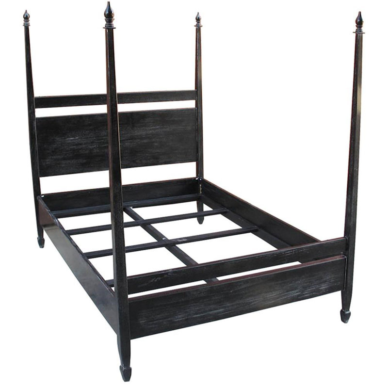 Venice Solid Wood Four Poster Bed, Weathered, Queen
