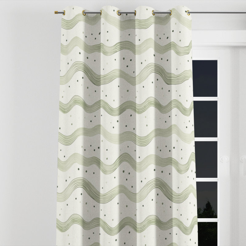 Panneaux de rideau Modern - Pois Azurah, L 52 po x L 95 po, Œillets dorés