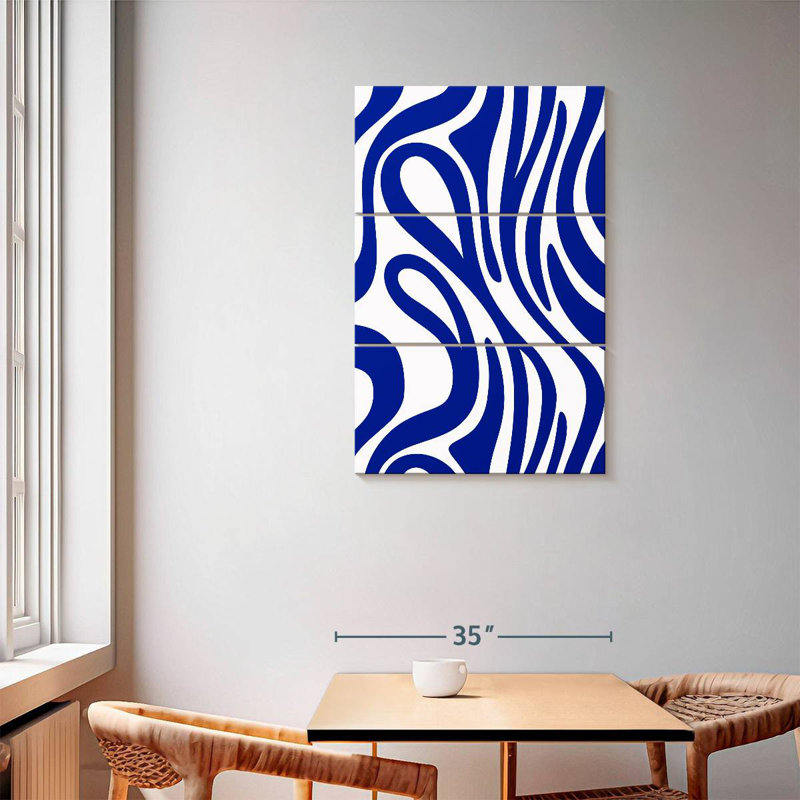 Avery Navy Blue Swirl Pattern, 57" H x 36" W