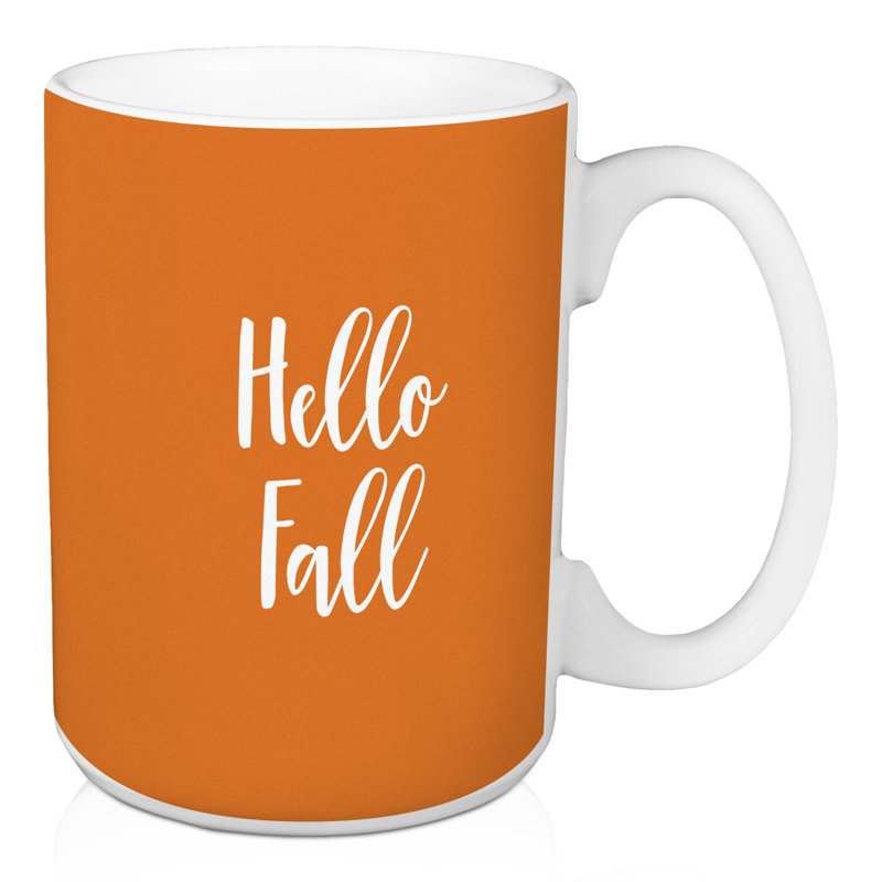 Grande tasse à café hello automne Narron, Orange