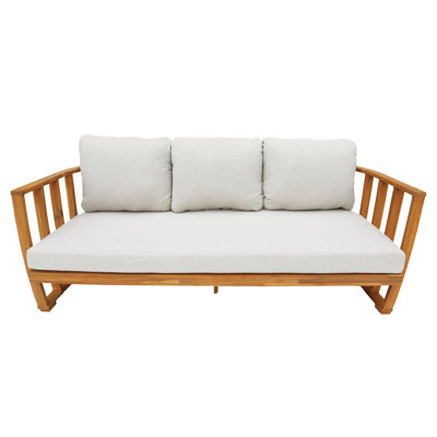 78.7” Acacia Outdoor Patio Sofa With Cushions