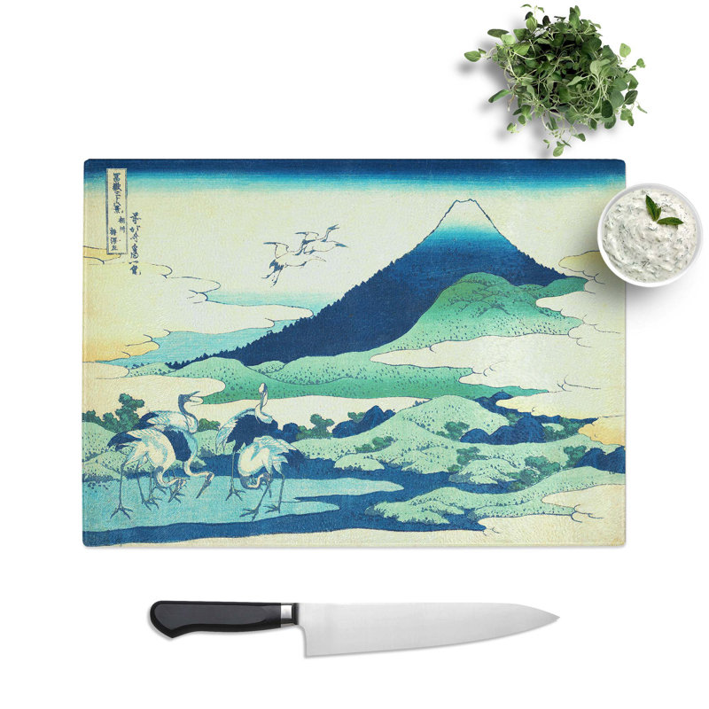 Tempered Glass Umezawa Manor in Sagami Province by Katsushika Hokusai Chopping Board, 28.5 cm W x 20 cm L