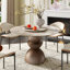 Table de salle à manger moderne en pierre ronde avec plateau tournant-413661444-405714755