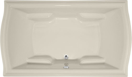 Debra 72'' L Soaking Bathtub, Bone, Polished Chrome