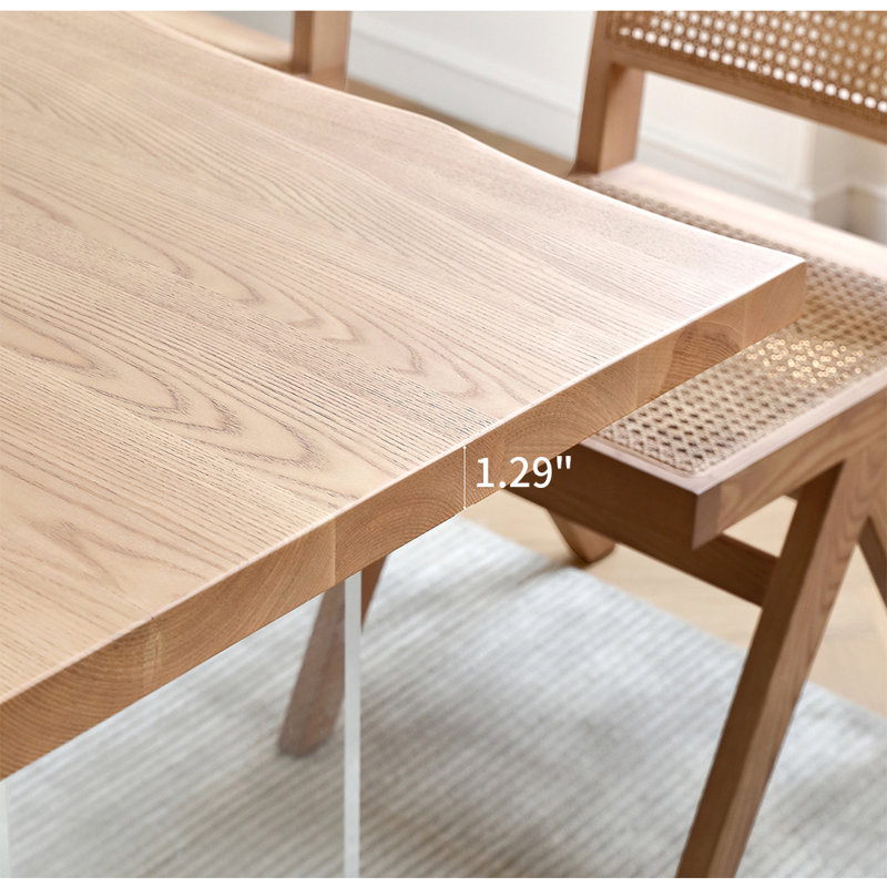 Ensemble de table à manger moderne en bois massif et acrylique, H 29,5 po x L 70,8 po x l 35,4 po
