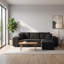 Canapé-lit modulaire en L 104,5 po avec méridienne coulissante avec rangement, 2 tabourets et design réversible pour le salon-2000435768