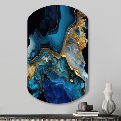 Billericay - Abstract Marble Cylinder Shape Assymterical Metal Wall Art