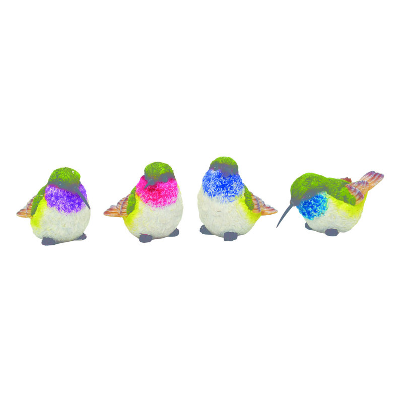 Small Resin Hummingbird Figurine Set of 4 Spring Home Decorations