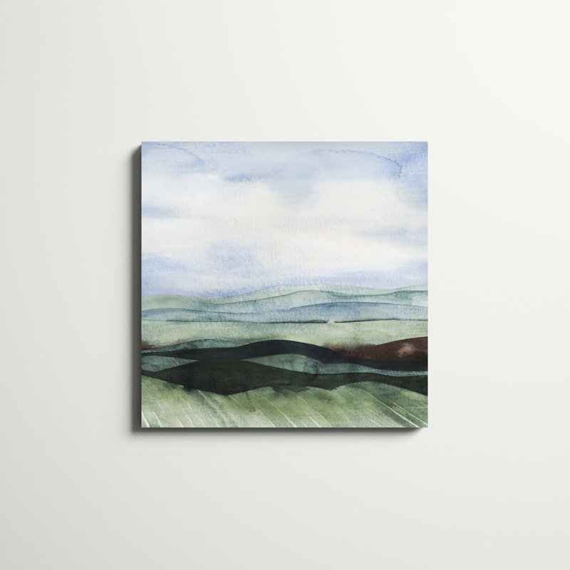 «Jeweltone Ridges I», peinture sur toile tendue, H 30 po x l 30 po