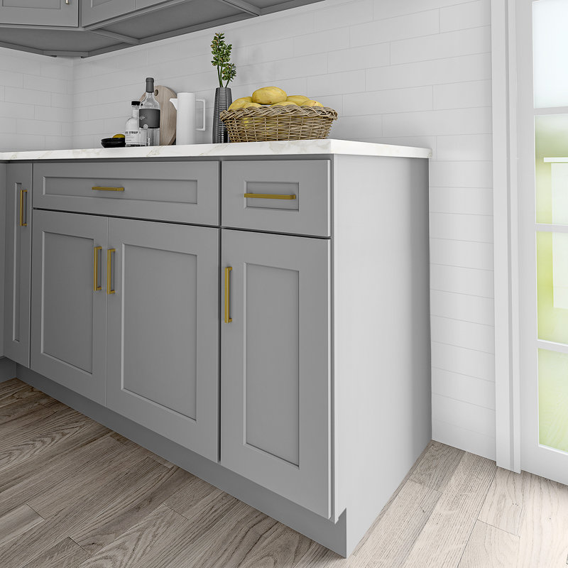 Armoire de cuisine en bois massif prêt à assembler Sinber, Gris, 12"