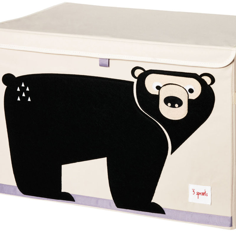 3 Sprouts  - Toy Chest Storage Box for Kids Playroom, Bear