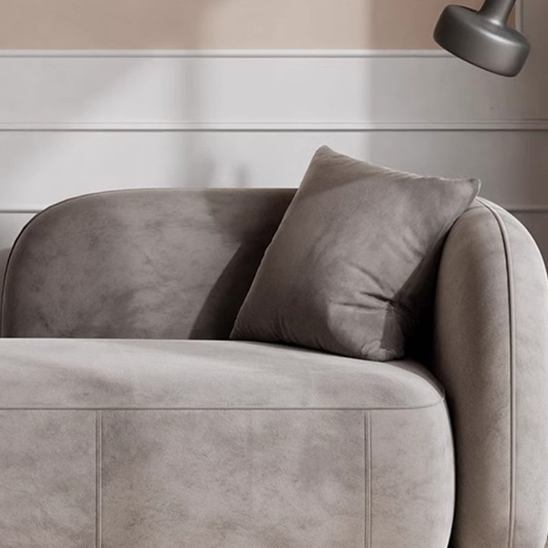 Chaise longue rembourrée Kurtlin, Accoudoir à droite (vu de face), Gris